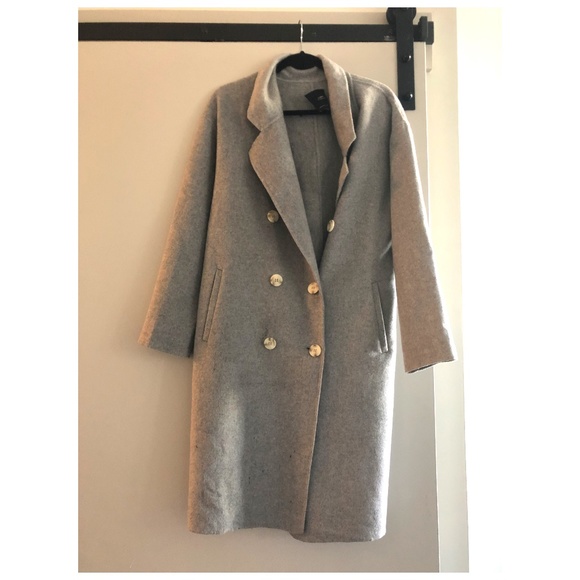 zara grey peacoat